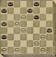 Picture 570 of 619 from Draughts : Gould's problems, critical positions and games by all the greatest players and composers of the world, the whole interspersed with notes on the positions / by Joseph Gould (1895), leaf 180
