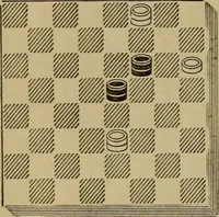 An illustration from Draughts : Gould's problems, critical positions and games by all the greatest players and composers of the world, the whole interspersed with notes on the positions / by Joseph Gould (1895)