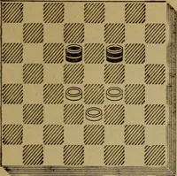 An illustration from Draughts : Gould's problems, critical positions and games by all the greatest players and composers of the world, the whole interspersed with notes on the positions / by Joseph Gould (1895)