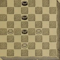 Picture 51 of 619 from Draughts : Gould's problems, critical positions and games by all the greatest players and composers of the world, the whole interspersed with notes on the positions / by Joseph Gould (1895), leaf 28