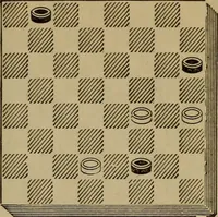 Picture 52 of 619 from Draughts : Gould's problems, critical positions and games by all the greatest players and composers of the world, the whole interspersed with notes on the positions / by Joseph Gould (1895), leaf 28