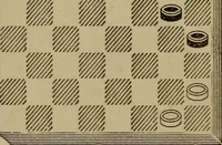 An illustration from Draughts : Gould's problems, critical positions and games by all the greatest players and composers of the world, the whole interspersed with notes on the positions / by Joseph Gould (1895)