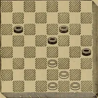 An illustration from Draughts : Gould's problems, critical positions and games by all the greatest players and composers of the world, the whole interspersed with notes on the positions / by Joseph Gould (1895)