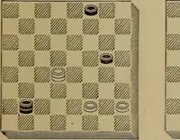 An illustration from Draughts : Gould's problems, critical positions and games by all the greatest players and composers of the world, the whole interspersed with notes on the positions / by Joseph Gould (1895)
