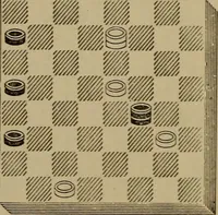 Picture 65 of 619 from Draughts : Gould's problems, critical positions and games by all the greatest players and composers of the world, the whole interspersed with notes on the positions / by Joseph Gould (1895), leaf 32