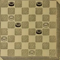 Picture 69 of 619 from Draughts : Gould's problems, critical positions and games by all the greatest players and composers of the world, the whole interspersed with notes on the positions / by Joseph Gould (1895), leaf 33