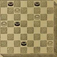 Picture 70 of 619 from Draughts : Gould's problems, critical positions and games by all the greatest players and composers of the world, the whole interspersed with notes on the positions / by Joseph Gould (1895), leaf 33