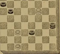 Picture 73 of 619 from Draughts : Gould's problems, critical positions and games by all the greatest players and composers of the world, the whole interspersed with notes on the positions / by Joseph Gould (1895), leaf 34