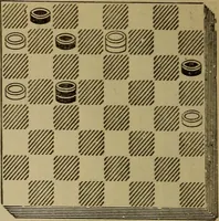 An illustration from Draughts : Gould's problems, critical positions and games by all the greatest players and composers of the world, the whole interspersed with notes on the positions / by Joseph Gould (1895)