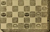 An illustration from Draughts : Gould's problems, critical positions and games by all the greatest players and composers of the world, the whole interspersed with notes on the positions / by Joseph Gould (1895)