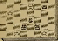 Picture 583 of 619 from Draughts : Gould's problems, critical positions and games by all the greatest players and composers of the world, the whole interspersed with notes on the positions / by Joseph Gould (1895), leaf 358