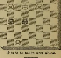 Picture 587 of 619 from Draughts : Gould's problems, critical positions and games by all the greatest players and composers of the world, the whole interspersed with notes on the positions / by Joseph Gould (1895), leaf 359