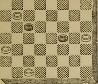 Picture 589 of 619 from Draughts : Gould's problems, critical positions and games by all the greatest players and composers of the world, the whole interspersed with notes on the positions / by Joseph Gould (1895), leaf 360