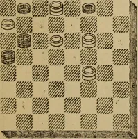 An illustration from Draughts : Gould's problems, critical positions and games by all the greatest players and composers of the world, the whole interspersed with notes on the positions / by Joseph Gould (1895)