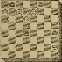 An illustration from Draughts : Gould's problems, critical positions and games by all the greatest players and composers of the world, the whole interspersed with notes on the positions / by Joseph Gould (1895)