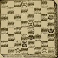 An illustration from Draughts : Gould's problems, critical positions and games by all the greatest players and composers of the world, the whole interspersed with notes on the positions / by Joseph Gould (1895)
