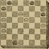 An illustration from Draughts : Gould's problems, critical positions and games by all the greatest players and composers of the world, the whole interspersed with notes on the positions / by Joseph Gould (1895)