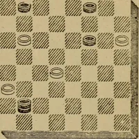 An illustration from Draughts : Gould's problems, critical positions and games by all the greatest players and composers of the world, the whole interspersed with notes on the positions / by Joseph Gould (1895)