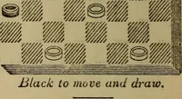 An illustration from Draughts : Gould's problems, critical positions and games by all the greatest players and composers of the world, the whole interspersed with notes on the positions / by Joseph Gould (1895)
