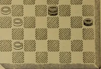 An illustration from Draughts : Gould's problems, critical positions and games by all the greatest players and composers of the world, the whole interspersed with notes on the positions / by Joseph Gould (1895)