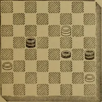An illustration from Draughts : Gould's problems, critical positions and games by all the greatest players and composers of the world, the whole interspersed with notes on the positions / by Joseph Gould (1895)