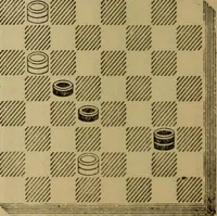 Picture 100 of 619 from Draughts : Gould's problems, critical positions and games by all the greatest players and composers of the world, the whole interspersed with notes on the positions / by Joseph Gould (1895), leaf 43