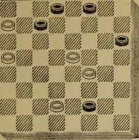 An illustration from Draughts : Gould's problems, critical positions and games by all the greatest players and composers of the world, the whole interspersed with notes on the positions / by Joseph Gould (1895)