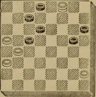 Picture 120 of 619 from Draughts : Gould's problems, critical positions and games by all the greatest players and composers of the world, the whole interspersed with notes on the positions / by Joseph Gould (1895), leaf 50