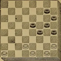 Picture 121 of 619 from Draughts : Gould's problems, critical positions and games by all the greatest players and composers of the world, the whole interspersed with notes on the positions / by Joseph Gould (1895), leaf 51
