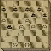 Picture 128 of 619 from Draughts : Gould's problems, critical positions and games by all the greatest players and composers of the world, the whole interspersed with notes on the positions / by Joseph Gould (1895), leaf 52