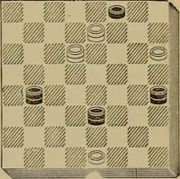 Picture 140 of 619 from Draughts : Gould's problems, critical positions and games by all the greatest players and composers of the world, the whole interspersed with notes on the positions / by Joseph Gould (1895), leaf 56