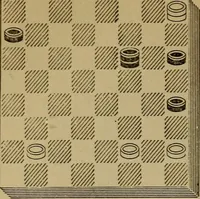 An illustration from Draughts : Gould's problems, critical positions and games by all the greatest players and composers of the world, the whole interspersed with notes on the positions / by Joseph Gould (1895)