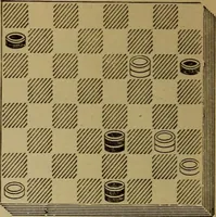 Picture 144 of 619 from Draughts : Gould's problems, critical positions and games by all the greatest players and composers of the world, the whole interspersed with notes on the positions / by Joseph Gould (1895), leaf 57