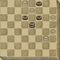 Picture 146 of 619 from Draughts : Gould's problems, critical positions and games by all the greatest players and composers of the world, the whole interspersed with notes on the positions / by Joseph Gould (1895), leaf 58