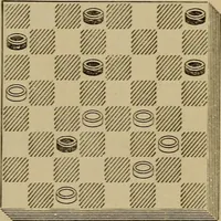 An illustration from Draughts : Gould's problems, critical positions and games by all the greatest players and composers of the world, the whole interspersed with notes on the positions / by Joseph Gould (1895)