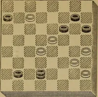 Picture 157 of 619 from Draughts : Gould's problems, critical positions and games by all the greatest players and composers of the world, the whole interspersed with notes on the positions / by Joseph Gould (1895), leaf 61