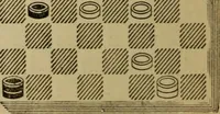 Picture 189 of 619 from Draughts : Gould's problems, critical positions and games by all the greatest players and composers of the world, the whole interspersed with notes on the positions / by Joseph Gould (1895), leaf 69