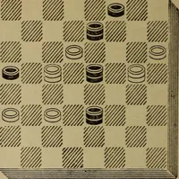 An illustration from Draughts : Gould's problems, critical positions and games by all the greatest players and composers of the world, the whole interspersed with notes on the positions / by Joseph Gould (1895)