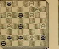 An illustration from Draughts : Gould's problems, critical positions and games by all the greatest players and composers of the world, the whole interspersed with notes on the positions / by Joseph Gould (1895)