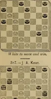 Picture 211 of 619 from Draughts : Gould's problems, critical positions and games by all the greatest players and composers of the world, the whole interspersed with notes on the positions / by Joseph Gould (1895), leaf 76