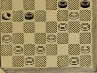 Picture 216 of 619 from Draughts : Gould's problems, critical positions and games by all the greatest players and composers of the world, the whole interspersed with notes on the positions / by Joseph Gould (1895), leaf 78