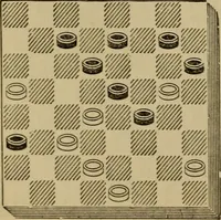 Picture 230 of 619 from Draughts : Gould's problems, critical positions and games by all the greatest players and composers of the world, the whole interspersed with notes on the positions / by Joseph Gould (1895), leaf 81