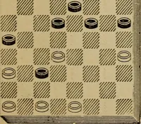 Picture 234 of 619 from Draughts : Gould's problems, critical positions and games by all the greatest players and composers of the world, the whole interspersed with notes on the positions / by Joseph Gould (1895), leaf 82