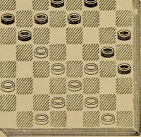 An illustration from Draughts : Gould's problems, critical positions and games by all the greatest players and composers of the world, the whole interspersed with notes on the positions / by Joseph Gould (1895)