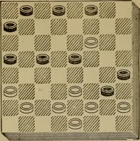 Picture 237 of 619 from Draughts : Gould's problems, critical positions and games by all the greatest players and composers of the world, the whole interspersed with notes on the positions / by Joseph Gould (1895), leaf 83
