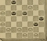 Picture 239 of 619 from Draughts : Gould's problems, critical positions and games by all the greatest players and composers of the world, the whole interspersed with notes on the positions / by Joseph Gould (1895), leaf 83