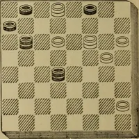 An illustration from Draughts : Gould's problems, critical positions and games by all the greatest players and composers of the world, the whole interspersed with notes on the positions / by Joseph Gould (1895)