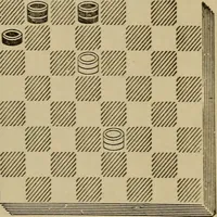 An illustration from Draughts : Gould's problems, critical positions and games by all the greatest players and composers of the world, the whole interspersed with notes on the positions / by Joseph Gould (1895)