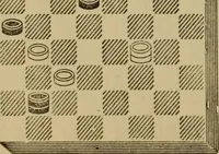 An illustration from Draughts : Gould's problems, critical positions and games by all the greatest players and composers of the world, the whole interspersed with notes on the positions / by Joseph Gould (1895)
