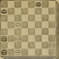 An illustration from Draughts : Gould's problems, critical positions and games by all the greatest players and composers of the world, the whole interspersed with notes on the positions / by Joseph Gould (1895)